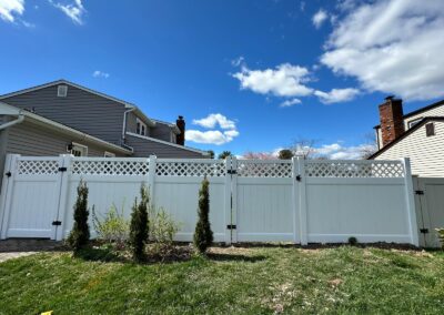 Vinyl fence by Fence Imperial, showcasing a sleek and modern design with low-maintenance features for a contemporary look.