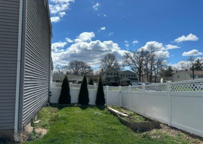 Vinyl fence by Fence Imperial, showcasing a sleek and modern design with low-maintenance features for a contemporary look.