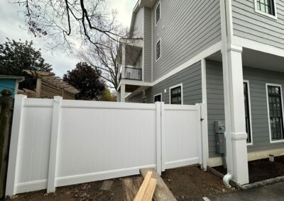 Vinyl fence by Fence Imperial, showcasing a sleek and modern design with low-maintenance features for a contemporary look.