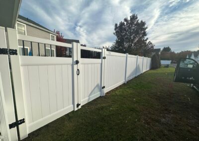 Vinyl fence by Fence Imperial, showcasing a sleek and modern design with low-maintenance features for a contemporary look.