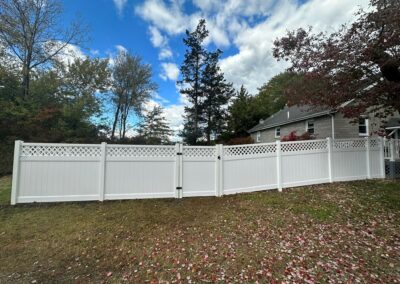 Vinyl fence by Fence Imperial, showcasing a sleek and modern design with low-maintenance features for a contemporary look.