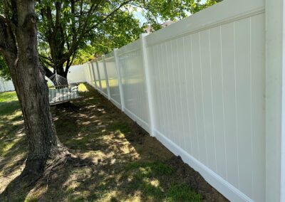 Vinyl fence by Fence Imperial, showcasing a sleek and modern design with low-maintenance features for a contemporary look.