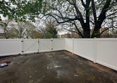 Vinyl fence by Fence Imperial, showcasing a sleek and modern design with low-maintenance features for a contemporary look.